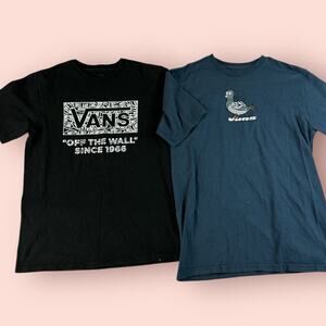 VANS Women’s T-Shirt Black Blue Bird Vintage Size Large Cotton Graphic Tee